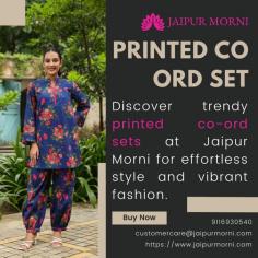 Discover trendy printed co-ord sets at Jaipur Morni for effortless style and vibrant fashion.

More info
Email Id-	customercare@jaipurmorni.com
Phone No-	91-9116930540
Website-	https://www.jaipurmorni.com/collections/co-ord-set
