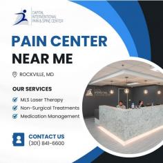 Discover expert pain management at Capital Interventional Pain and Spine Center, your trusted pain center near you in Rockville, MD. Led by Dr. Akshay Garg, we offer personalized, evidence-based treatments to enhance your quality of life. Schedule your appointment today!