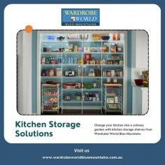 Maximize space with tailored kitchen storage solutions from Wardrobe World Blue Mountains. Stylish, functional, and designed to fit your needs!