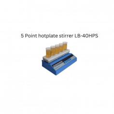 Labotronics 5 Point hotplate stirre is a 5-point black ceramic top hotplate stirrer with a stirring range of 0 rpm to 1400 rpm. Features a stirring capacity for flasks ranging from 50 ml to 500 ml. It offers digital temperature control and an outer thermocouple that measures and controls the liquid temperature value together with the front panel.