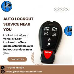 Locked out of your vehicle? Lady Locksmith offers quick, affordable auto lockout services near you. Our team of skilled locksmiths arrives promptly to assist, helping you regain access to your car without damage. Available 24/7, we’re the nearby locksmith you can trust in any situation!
