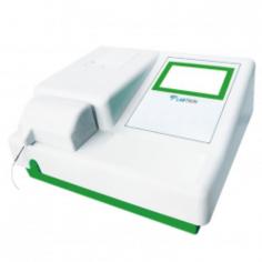 Labtron Semi-Automatic Bio-Chemistry Analyzer offers a photometric range of 0 to 3.0 OD with wavelengths from 340-620 nm. Features include precise temperature control, a built-in thermal printer, halogen lamp, large memory, multi-language interface, and easy operation for low maintenance. 