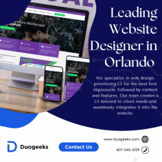 Do you need a leading website designer in Orlando? Duogeeks is here to transform your online presence with custom, user-friendly web designs. Our team focuses on creating websites that are not only visually appealing but also optimized for functionality and performance. We collaborate closely with you to ensure the design reflects your brand and meets your goals. Let us create a website that stands out and drives results for you!