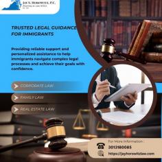 Trusted Legal Guidance for Immigrants  refers to reliable and compassionate legal support designed to help individuals and families navigate the complexities of immigration law. This guidance includes assistance with visa applications, green cards, citizenship processes, asylum claims, deportation defense, and more. 