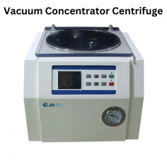 Labnics Vacuum vacuum concentrator centrifuge is a benchtop unit for precise sample processing. It operates at 1800 revolutions per minute and offers a stable temperature range. Various rotors are supported, and programmable times of up to 99 hours are allowed, with memory for five or more programs.