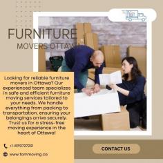 Looking for reliable furniture movers in Ottawa? Our experienced team specializes in safe and efficient furniture moving services tailored to your needs. We handle everything from packing to transportation, ensuring your belongings arrive securely. Trust us for a stress-free moving experience in the heart of Ottawa!
