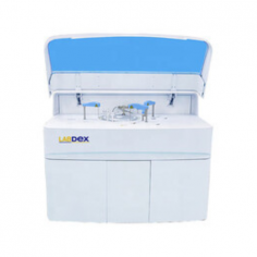 Labdex Automatic Biochemistry Analyzer performs up to 1200 tests per hour with ISE and features 150 sample and 180 reagent ent positions. 37±0.1 °C water bath temperature control anti-collision Teflon-coated probes dual-design washing probe real-time QC and an intuitive touch-screen interface.