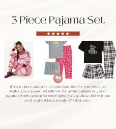 Women 3 piece pajama set is a must-have item for your closet, not matter 3 piece pajama set with robe for summer/autumn, or 3 piece pajama set with cardigan for winter/spring, you can always find what you need on global-lover at really affordable price.
Source Link: https://www.global-lover.com/3-piece-pajama-set/