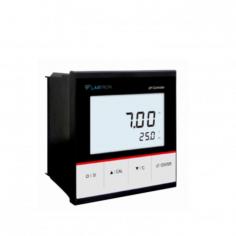 Labtron Online pH Controller offers 1-3 point calibration and a 4-20 mA output signal transmitter. Its backlit LCD displays calibration, setup, ATC values, temperature (0-100°C, 32-212°F), and high/low measurement limits. It ensures precise monitoring with 0.1°C temperature resolution.