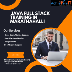 The Java full-stack Development Course in Marathahalli at AchieversIT Training Institute. Our java professional trainer designed the course curriculum and they taught you the latest technologies of JAVA programming. This training effectively manages all the concepts of full-stack development such as front-end backend, database, debug as well as testing. Our training is based on hands-on practical and theoretical sessions with real-time projects, and case studies, that make students doubt clear about the full stack java development without hassles. The main goal of the Java course is to get trainees' knowledge with advanced web development technology. AchieversIT provides 100% placement assistance to our students in top MNCs like Wipro, Accenture, TCS, and more.
