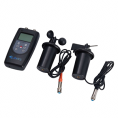 Labnics air flow anemometer measures air velocity from 0.4 to 45.0 m/s, providing accurate readings and air flow measurement range of 0 to 9999 CMM, operating effectively within a temperature range of 0℃ to 50℃. The unit features a low-friction ball-bearing design and Bluetooth connectivity for data transfer.