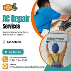 A sudden breakdown in extreme heat can leave your home sweltering and expose your family to heat-related health risks. Trust All About Air Conditioning & Heating, the experienced AC repair service provider in San Antonio, to ensure your home remains a safe haven.
Visit - https://allaboutacandheating.com/air-conditioning/ac-repair/