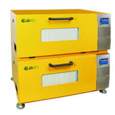 Labnics stackable CO₂ shaker incubator provides 10-300 rpm shaking with ±1 rpm precision, a temperature range from 4°C to 60°C and ±0.5°C uniformity at 37°C. It features antibacterial stainless steel, a 7-inch LCD screen and a triple-eccentric wheel for stability, perfect for cell cultures.