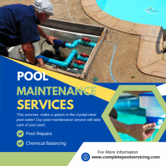  Best swimming pool maintenance service provider in Las Vegas Areas !

If you’re searching for top-notch and best swimming pool maintenance services providers in Las Vegas, look no further than Complete Pool Servicing. As a trusted provider in the Las Vegas area, we ensure your swimming pool stays crystal clear, clean, and ready for a refreshing swim year-round for every season.

Why choose us for professional swimming pool maintenance services?
Maintaining a swimming pool requires regular care, expertise, and the right equipment. Our swimming pool maintenance services include everything from routine cleaning, chemical balancing, and equipment inspection to repair services. 

Visit our website for more information : https://completepoolservicing.com/