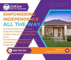 At Zedcare Ability Services, our Supported Independent Living (SIL) program helps you live life on your terms.

Our dedicated team supports you in achieving your goals and living independently.

Know more on how we can help: https://www.zedcare.com.au/assistance-in-supported-independent-living-sil/