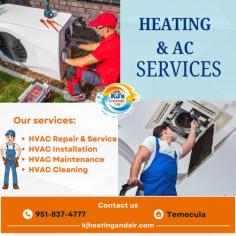 A well-functioning HVAC system is essential for home comfort. KJ’s Heating & Air offers trusted heating and air conditioning services in Temecula, offering everything from repairs to new system installations. Our expert technicians ensure your system operates at peak efficiency. Call us now for fast, reliable solutions at https://www.kjheatingandair.com/