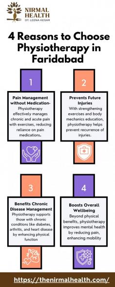 4 Reasons to Choose Physiotherapy in Faridabad
Physiotherapy in Faridabad offers tailored treatment plans to address pain, mobility issues, and overall wellness. From expert physiotherapists to advanced facilities, the best physiotherapy clinics in Faridabad provide comprehensive care for injury recovery, chronic pain management, and improved mobility, helping patients regain their health with effective treatment solutions.
33 & 44 SECTOR 14 HUDA MARKET, FARIDABAD HARYANA 121007
https://thenirmalhealth.com/physiotherapy/