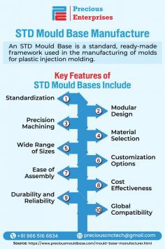 Precious Enterprise, the most trusted STD mould base manufacturer in India, offers premium materials in our mould bases to guarantee their accuracy and longevity. Visit more information - https://www.preciousmouldbase.com/mould-base-manufacturer.html