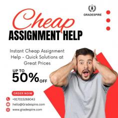 Get cheap assignment help without compromising on quality. Our platform connects you with experts who can provide timely assistance at reasonable rates. A quick click is all it takes to access reliable, professional help at a low cost.