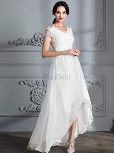 A-Line Normale Taille Tüll Prinzessin Rocklänge-asymmetrisches Brautkleid