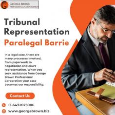 In a legal case, there are many processes involved, from paperwork to negotiation and court representation. When you seek assistance from George Brown Professional Corporation, your case becomes our responsibility. Our expert knowledge is crucial in helping you win your case. To understand how our tribunal representation paralegals in Barrie work and the benefits they can provide, browse us.
