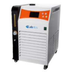 Labnics Recirculating Water Chiller Bath features a 20L capacity, all-steel construction, and precise cooling from 5.0°C to 40.0°C with ±0.3°C stability. It includes a TECUMSEH compressor, R134a refrigerant, 0.1°C display resolution, and automated water level detection with an observation window.