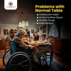 Experience inclusive dining with our versatile table—adjustable, mobile, and stylish. Perfect for homes, restaurants, and healthcare facilities.
