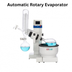 Ezilab Automatic Rotary Evaporator features a large LCD for speed and temperature monitoring, high-vacuum Teflon sealing, and durable borosilicate glass. Its motorized lift ensures smooth operation, supporting efficient evaporation, crystallization, and solvent recovery.