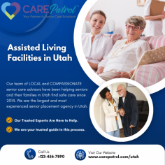 Assisted Living Facilities in Utah | CarePatrol

Searching for Assisted Living Facilities in Utah? CarePatrol offers expert guidance to help families find the best senior living options across the state. Our experienced consultants work closely with you to understand your loved one's care needs and preferences, providing tailored recommendations for safe and supportive communities. Whether you're looking for assisted living, memory care, or independent living, CarePatrol ensures a compassionate and informed approach to help you choose the right fit. Trust CarePatrol for personalized assistance in navigating the senior living options available in Utah. Please get in touch with us at (801) 717-9328 to start this meaningful journey.