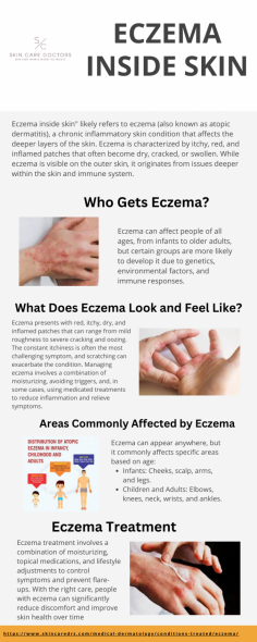 Get expert care for eczema at Skin Care Doctors. Our dermatologists specialize in 

diagnosing and managing eczema, offering personalized treatment plans to relieve 

itching, redness, and inflammation. With advanced therapies and compassionate care, 

we help you achieve healthier, more comfortable skin. Discover effective eczema 

solutions at Skin Care Doctors.