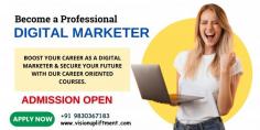 LEARN TODAY & START EARNING TOMORROW !

Want to Enhance and add up your skills with career-oriented and marketing trends?
Then, Digital Marketing is the best option as a course to learn and upgrade your skills with our career-oriented Digital Marketing Training.

Remember! Opportunities are never going to knock on your door until you walk towards the opportunities.
So this time become a Digital Marketer and start working in the industry, have your own business, or work as a freelancer with our career-oriented Course

Become a Digital Marketing Expert 

Vision Upliftment Academy provides Professional Digital Marketing courses with a valuable educational program and that too a Quality Training with practical sessions which you have never seen before!
Hurry Up & Book your Seat Now from home and learn how to start your own online business and become a freelancer today!

Training Duration – 2-3 Months Week Days / Week End Classes provided.

Course Fee: Rs 15,000/-

- Registration Compulsory by Call & Facebook
Call for Registration: +91 9830367183
Book Your seat now or Talk to Our Digital Marketing Experts Today!
Contact - +91 9830367183 (Ms Nisha)
or Else Visit Our Website – https://visionupliftment.com/

Our Address:
Globsyn Crystal Building, Ground & 1st Floor, Regus, Salt Lake sector 5, Kolkata - 700091.

Mobile: (+91) 9830367183
Email id:learnwithnisha.vua@gmail.com
Website: https://visionupliftment.com/


For more details Kindly call us - +91 9830367183 or log in to our website – https://visionupliftment.com/ or visit our office directly in Address: Globsyn Crystal Building, Ground & 1st Floor, Regus, Salt Lake sector 5, Kolkata - 700091