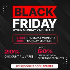 Discover unbeatable Black Friday vape deals at E-sheesh! Get your favorite vape products at incredible prices, including exclusive discounts on popular brands. Whether you're looking for vape pens, e-liquids, or accessories, this sale has something for every vaping enthusiast. Don't miss out on these limited-time offers—shop now and save big during our Black Friday event!
Visit Us: https://e-sheesh.co.uk/blog/post/black-friday-vape-deals-50-percent-off 