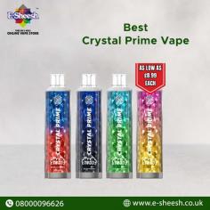 E-Sheesh is your premier online destination for the Crystal Prime Vape, designed to deliver a superior vaping experience. Known for its sleek design and advanced features, this device offers rich flavors and smooth draws, making it ideal for both new and experienced users. With a powerful battery and easy-to-use interface, the Crystal Prime Vape ensures a satisfying experience every time. 
Visit Us: https://e-sheesh.co.uk/products/crystal-prime-7000-disposable-vape-bar-any-2-for-24 