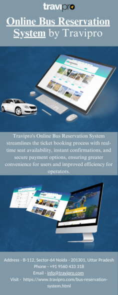 Travipro's Online Bus Reservation System offers seamless ticket booking with real-time seat updates, secure payments, and automated confirmations. To know more, please visit website - https://www.travipro.com/bus-reservation-system.html

