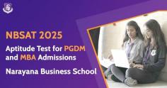 Apply for NBSAT 2025, the Narayana Business School Admission Test, and unlock a path to advanced programs like PGDM Dual Specialization, Data Science, and Quantitative Finance. This online proctored exam, designed for management aspirants, assesses analytical, reasoning, and quantitative skills, providing a seamless, remote testing experience. Start your journey at Narayana Business School by registering today. 