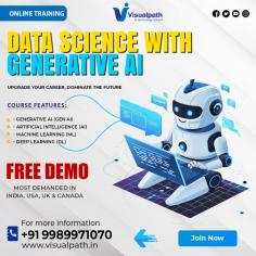 Advance your career with Visualpath Data Science With Generative Ai Online Training. Gain hands-on training, real-world skills, and certification. Enroll today for the best Data Science Course. We provide to individuals globally in the USA, UK, etc. Call on: +91 9989971070  Key points: Data Science, Programming Skills, Statistics and Mathematics, Data Analysis, Data Visualization, Machine Learning, Big Data Handling, SQL, Deep Learning and AI WhatsApp: https://www.whatsapp.com/catalog/919989971070/ Blog link: https://visualpathblogs.com/ Visit us: https://www.visualpath.in/online-data-science-with-generative-ai-course.html 