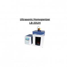 Labotronics Ultrasonic Homogenizer features a soundproof box to reduce cavitation noise and offers 10 W to 1000 W of ultrasonic power, making it ideal for nanomaterial samples. It includes a password-protected touch screen, self-diagnostics, auto error correction, and storage for pulse time, off time, and operating parameters.