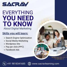 At Sacrav Learning, you will gain essential digital marketing skills, including  search engine optimization, paid advertising, social media marketing and more. Learn how to use Google Analytics, Tag Manager,and use effective content and strategies to drive results. With practical projects and expert mentorship, Sacrav Learning prepares you for a successful, high-impact digital marketing career.