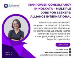 Alliance International is the best manpower consultancy in Kolkata that connects job seekers to diverse roles across industries. We provide tailored solutions to match your skills and career goals, making it easier to find the perfect opportunity. For more information visit www.allianceinternational.co.in/manpower-consultancy-kolkata. ﻿#manpowerkolkata﻿ 