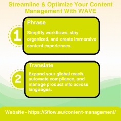 WAVE streamlines content creation and translation processes by leveraging our powerful terminology database and translation memory. Optimize your workflow and transform your product communication with ease. Learn more - https://5flow.eu/content-management/ 