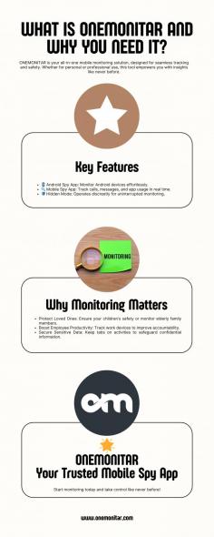 OneMonitar: The Ultimate Employee Monitoring and Spy App

Discover OneMonitar, the top-tier spy app designed to streamline employee monitoring. Track productivity, monitor activities, and ensure compliance with advanced features like real-time screen monitoring, activity logging, and location tracking. Secure, user-friendly, and customizable, OneMonitar is your go-to solution for managing workforce efficiency effortlessly.