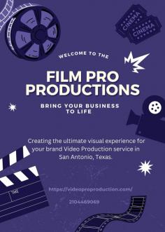 San Antonio offers a dynamic landscape for video production, with companies specializing in everything from corporate videos and commercials to event coverage and music videos. Leveraging cutting-edge equipment and a talented team of creatives, these production companies bring your ideas to life with high-quality visuals and engaging storytelling.

Whether you're a business looking to boost brand visibility, a couple wanting to capture a special occasion, or an artist producing music videos, San Antonio’s video production services ensure your message is delivered with impact, creativity, and professionalism.
https://filmproproduction.com/
