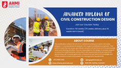 Master the art of civil construction design with AHMI’s Advanced Diploma. Learn to lead complex projects from concept to completion, using advanced design software and techniques. Start your journey to becoming a civil construction leader now!
Call us at - +61 2 9687 3323, +61 402 997 378
Or visit - https://www.ahmi.edu.au/Home/advanced-diploma-of-civil-construction-design