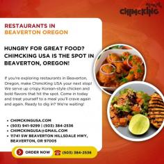 If you're exploring restaurants in Beaverton, Oregon, make ChimcKing USA your next stop! We serve up crispy Korean-style chicken and bold flavors that hit the spot. Come in today and treat yourself to a meal you’ll crave again and again. Ready to dig in? We're waiting!