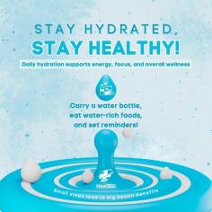 Staying hydrated is vital for your overall health and wellness! 