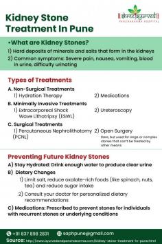 Renal and kidney stones tend to be one of the most distressing maladies among urinary disorders and abdominal pain in the present time. The Panchkarma finishing process will restore the innate healing ability of your body. More than 95% of renal stones can get broken up and expelled with Kidney Stone Treatment In Pune.  Visit more information- https://www.ayurvedhospital.com/kidney-stone.html