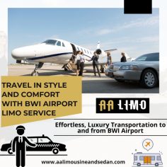 Travel in style with the top-rated black car service BWI, designed to meet your transportation needs with professionalism and elegance. Whether you're heading to or from Baltimore/Washington International Airport, this service offers a seamless, stress-free travel experience.

With a fleet of luxurious, well-maintained vehicles and professional chauffeurs, black car service ensures punctuality, comfort, and safety. Perfect for business travelers, families, or anyone seeking reliable airport transportation, this service provides a premium alternative to traditional taxis or rideshares.

Enjoy amenities like spacious seating, climate control, and personalized service, making your journey as comfortable as possible. Choose black car service BWI for your next trip and elevate your travel experience with unmatched luxury and convenience.