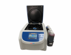 Abimed Automated Gram Stainer accommodates 16 slides and supports TB and Gram staining. It includes a touch LCD for easy operation, uses one-liter reagent bottles, and five-liter distilled water bottles. Safety features include a battery backup and lid lock for secure, uninterrupted use.