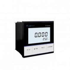 Labtron Online Conductivity Controller offers 3-point calibration, TDS mode, and a 4-20 mA output transmitter. Its backlit LCD displays calibration, setup, ATC values, and high/low limits. The system menu supports 9 parameter settings, with a reset option to default. Temperature range: 0-100°C (32-212°F).