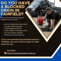 Struggling with blocked drains in Fairfield? Our professional team at Sven's Plumbing offers reliable and fast solutions to restore your plumbing system. Visit our website for more information: https://svensplumbing.com.au/blocked-drains-fairfield/ Blocked Drains Fairfield and get your drains flowing smoothly again!